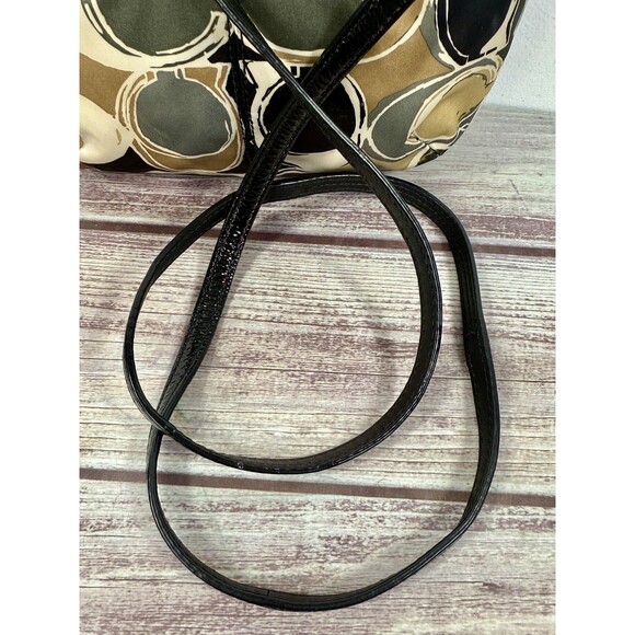 COACH Purse crossbody bag Black Gray and tan C Pattern Small Purse Hang Tag - Picture 8 of 15